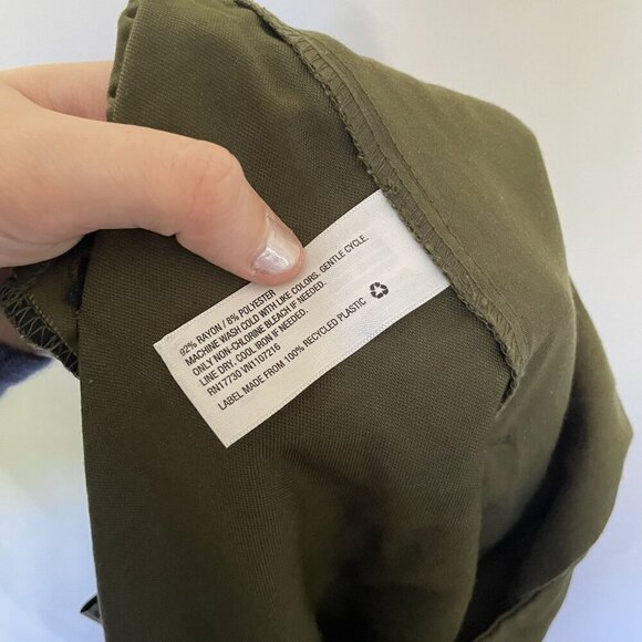 A New Day Womens Olive Green High-Waisted Pants Size 6 casual comfortable pocket - Picture 8 of 8